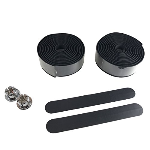 DEERU EV Bicycle Bar Tape Handlebar Tape Bar Wraps - 2 Rolls per Set (Black)