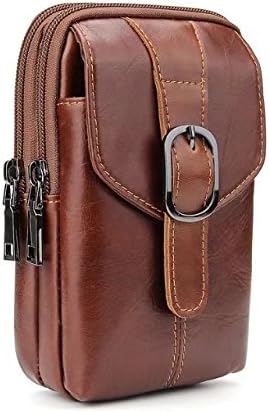 Men Leather Workout Phone Belt Wallet Pouch Case Holster Compatible LG V40 ThinQ/Stylo 4 Plus/Huawei Honor 8C / Mate 20 Pro / P20 Pro/Maste SE/nova 3 / Y9(2019) (Fit with a Thin case on)