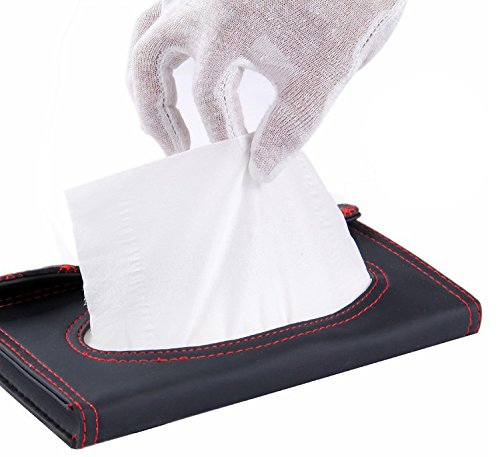 Car Sun Visor Tissue box Auto Accessories Holder Paper Napkin Clip PU Black