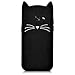 kwmobile Case Compatible with Samsung Galaxy A5 (2017) - Cat Case Soft Cute Protective Silicone Cover - Black/White