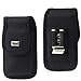 (PLUS SIZE) Heavy Duty Rugged Nylon Canvas Protective Carrying Cell Phone Case Pouch (with Metal belt Clip) for IPHONE 3G/4S (PLUS SIZE- (Fits With SINGLE LAYER PROTECTOR/SKIN ALREADY ON THE IPHONE) - BLACK