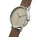 BIJOUONE B001 Minimalist Brown Leather Stainless Steel Swiss Quartz Analog Unisex Watch, Clean Simple Causal Vintage Design