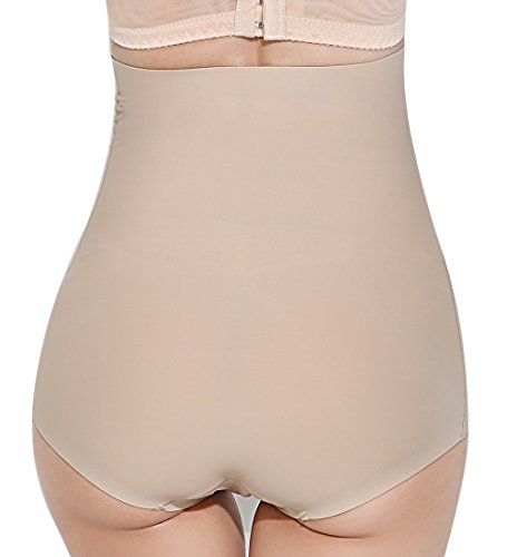 Everbellus High Waist Tummy Control Shapewear for Women Sexy Shaping Panties Beige X-Large