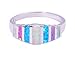 CiNily Women's Opal Rings,Create White Blue Pink Fire Opal Silver Plated Gemstone Ring Size 5-13