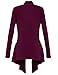 DRSKIN Women's Open - Front Long Sleeve Knit Cardigan (Cardigan Wine, XL)