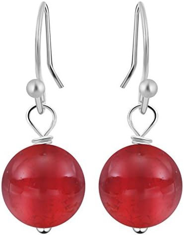 Red Agate Ear Drop 8mm concise style Original Handmade Grouding Stone Protection Earrings