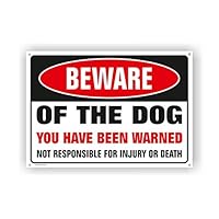 Malkan Signs Beware of The Dog Sign 14x10 Inches - Made of PVC with UV Printing. Non-Fade Colors, Durable, UV Protected, Holes for Easy Hanging and Weather Resistant