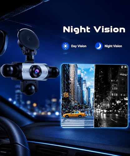 2026 Rimoody 5 Channel Car Dashcam 360°, 5 HD 1080P Cameras Front Rear Left, 3.16 Inch IPS Screen, IR Night Vision, Loop Recording, 24 Hour Parking Surveillance