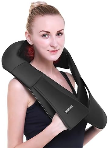 Hromec Neck and Shoulder Massager with Heat Shiatsu Kneading Massager for Back with 16 Massage Nodes