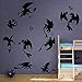 decalmile Black Dragon Wall Stickers Halloween Wall Decals Boys Room Baby Nursery Wall Decor