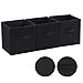 SONGMICS Storage Bins Cubes Baskets Containers with Dual Non-woven Handles for Home Closet Bedroom Drawers Organizers, Flodable, Black, Set of 6 UROB26H