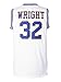 MOLPE Wright 32 Crenshaw Basketball Jersey S-XXXL White, 90S Hip Hop Clothing for Party, 2-Layer Stitched Letters and Numbers