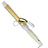 DSHOW PRO Nano Gold Ceramic Curling Iron with Adjustable Heat Control Extra Long Barrel, 1.25 Inch