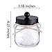 Elwiya Mason Jar Qtip Holder Premium Glass with Stainless Steel Lid, Rustic Mason Jar Cotton Ball / Swabs / Rounds Holder Farmhouse, 1 Pack Mason Jar Decor Bathroom Vanity Storage Organizer