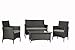 Baner Garden (N68) 4 Pieces Outdoor Furniture Complete Patio Wicker Rattan Garden Set, Full, Black