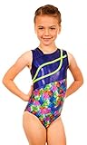 TumbleWear Girl's Morgan Purple Abstract Leotard
