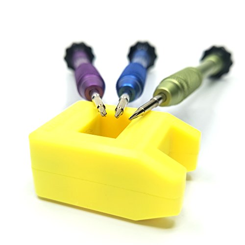 EMiEN Repair Tool Kit for iPhone 8/8 Plus/7/7 Plus/6S Plus/6S/6 Plus/6/SE/5S/5/5C/4S/4, iPod, iTouch,1.5mm Phillips,0.8mm Pentalobe,0.6mm Tri Wing Screwdriver Set with Free Magnetize Stand (4 Pack)