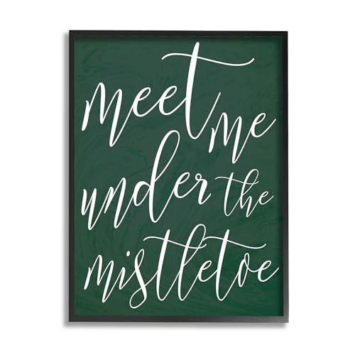 Stupell Industries 'Meet Me Under the Mistletoe Christmas', Framed Giclee Art,…