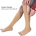 Ailaka Medical Zipper Compression Socks, 15-20 mmHg Knee High Open Toe Compression Socks for Men Women, Support Socks for Varicose Veins, Edema