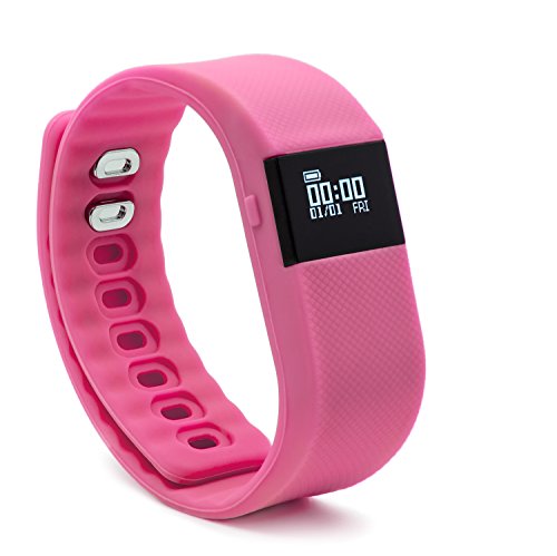 BlueWeigh Rainbow Fitness Activity Tracker with Sleep Monitor, Pink