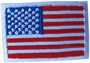 American Flag,US Flag White Border Embroidery Iron On Patch-Small 1-5/8"