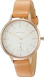 Skagen Women's Anita Quartz Stainless Steel and Leather Casual Watch, Color: Rose Gold-Tone, Brown (Model: SKW2405)