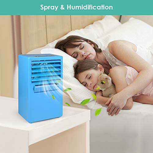 UOKOO Personal Space Air Conditioner, Mini Portable Desktop Fan Personal Misting Table Fan Small Evaporative Air Cooler Circulator Humidifier for Office, Dorm, Room, Outdoor