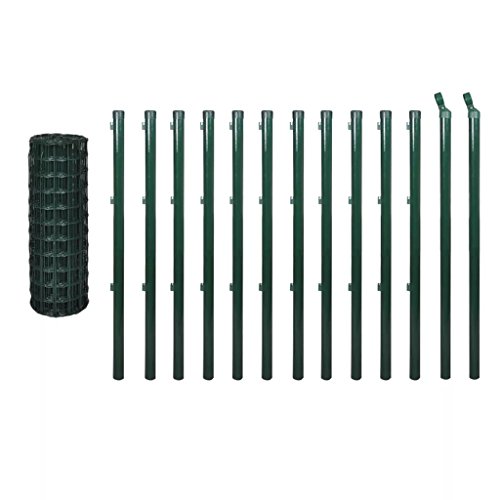 Tidyard Maschendrahtzaun mit Zaunpfosten Gitterzaun Drahtzaun Gartenzaun Drahtgitter Zaun Maschengröße 76 x 63 mm PVC… – Bild 3