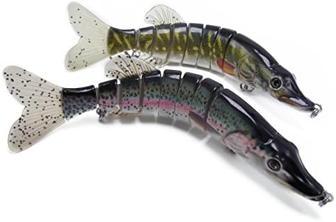 2pcs oversize 8inch multi-jointed hard body Swimbaits super soft fin and tail