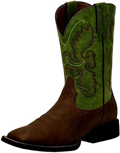 Justin Males’s Farm and Ranch Artificial Cowboy Boot Huge Sq. Toe