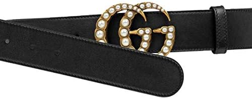 PHMS8 Women's Metal Buckle Genuine Cowhide Casual Business Belt Vintage Western Design Belt Black 34"-38"(110cm)