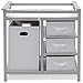 Costzon Baby Changing Table, Infant Diaper Changing Table Organization, Diaper Storage Nursery Station with Hamper and 3 Baskets (Gray+White)