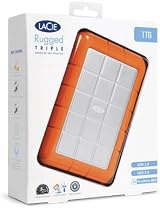 LaCie Rugged Triple 1TB External Hard Drive HDD USB 3.0 FireWire 800 Mac PC view 2