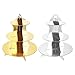 Juvale 3-Tier Dessert Cupcake Treat Stand Party Tower (2 Pack) Gold and Silver