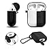 NYKKOLA AirPods Case, 3 in 1 AirPods Accessories Set Protective Silicone Cover and Skin Compatible Apple AirPods Charging Case with Keychain/Anti-Loss Strap (Black)
