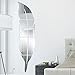 Wall Decal,Removable Feather Mirror Wall Stickers Decal Art Vinyl Home Room Decoration DIY (Silver)