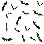 HOZZQ DIY Halloween Party Supplies PVC 3D Decorative Scary Bats Wall Decal Wall Sticker, Halloween Eve Decor H