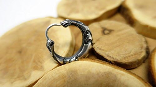 Dragon Hoop Earring for Men 19 mm Men's Earring Sterling Silver Unisex Jewelry Men's Jewelry FREE SHIPPING handcrafted Unisex earring