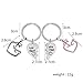 Meiligo Fashion 2 Pcs Couples Gift Alloy Her Buck His Doe Letter Heart Puzzle Dog Tag Key Chain Bracelet Broken Heart Matching Engraved Heart Letter Bracelet Key Chain (Key chain(2pcs)-2)