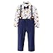 Baby Boy Clothes Outfit Toddler Kids 4 Pcs Suit Long Shirt Pants Bowtie Strap