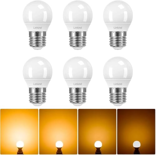 Linkind Dimmable E27 LED Golf P45/G45 Light Bulb, 4.2 W, Replaces 40 Watt, 2700 K Warm White Ball Lamp, 470 Lm, Energy Saving Bulb, Small P45, Pack of 6