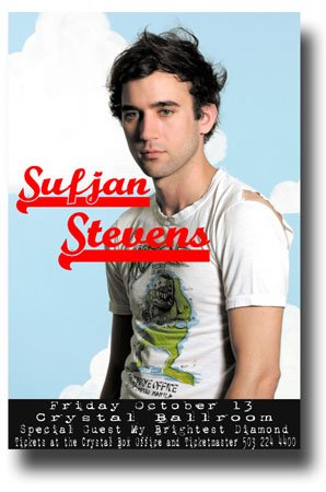 Sufjan Stevens Poster - Concert Promo 11 X 17 Carrie & Lowell Blue Sky