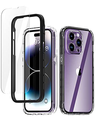 AICase for iPhone 14 Pro Max Case Clear Full Body Rugged with [Tempered Glass Screen Protector] Bumper Slim Soft Silicone Heavy Duty Protection Shockproof Cover for iPhone 14 Pro Max Case 6.7"_2