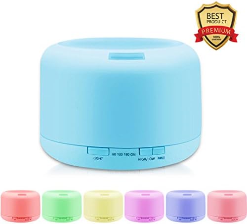 Essential Oil Diffuser 12 hours, 500ml Remote Control Diffuser Essential Oils Humidifier Large Capacity Ultrasonic Cool Mist Aroma Oil Diffuser Office Single Room Baby Lamp Changing Lights (C)