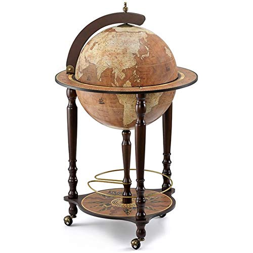 Zoffoli Globus Bar Da Vinci Rust 40 cm Weltkugel Hausbar mit Lenkrollen - Barschrank Getränkefach aus Nussbaumholz für… – Bild 3