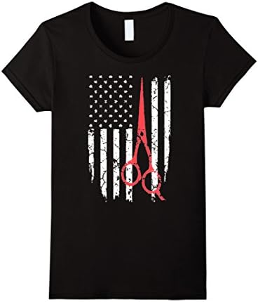 Women's hairstylist shirt flag Large Black