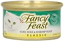 Fancy Feast Cat Food Cod Sole & Shrimp Feast, 3 oz
