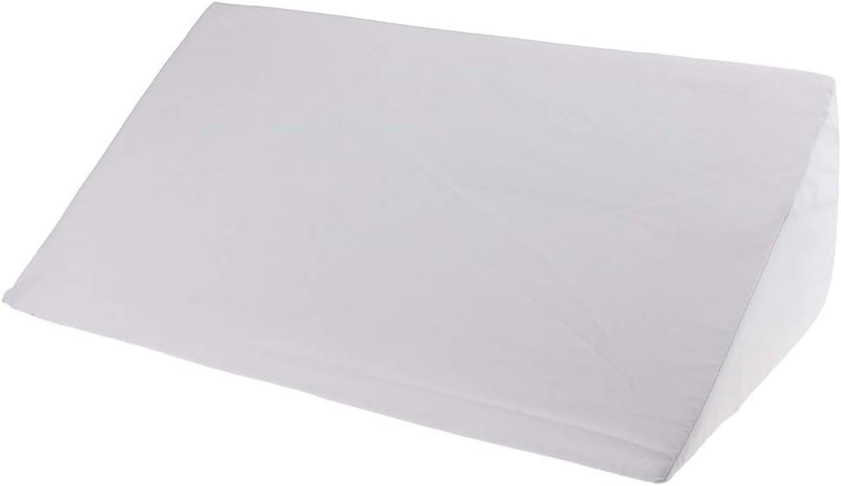 Myriad Choices High Density Foam Orthopedic Acid Reflux Bed Wedge Pillow Back Leg Elevation Cushion Anit Bedsore Pressure Pain Relief White Blue - White, 20x10x5.5 inch