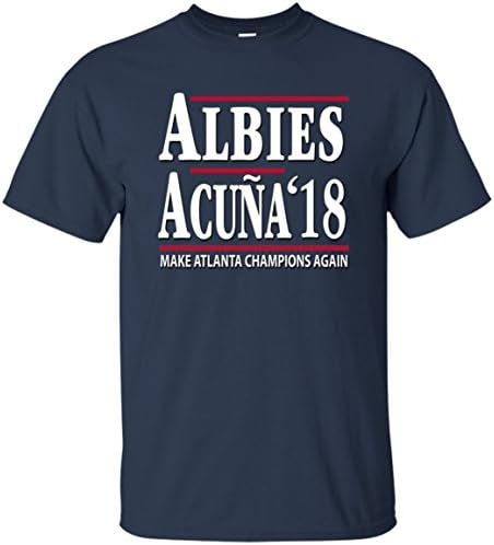 Radical Apparel Blue Atlanta Albies Acuna Shirt 2018 Baseball T-Shirt