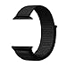 QIENGO Compatible with Apple Watch Band 42MM, Nylon Sport Loop with Hook and Loop Fastener, Adjustable Closure Wrist Strap, Replacement Band Compatible with iWatch Series 1/2 / 3, 42mm, Dark Black